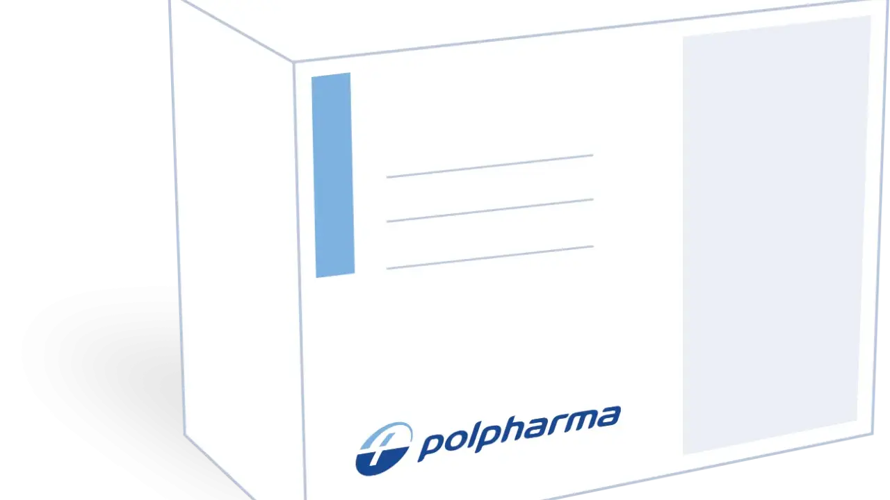 Opakowanie leku Trioxal na co? Logo Polpharma na białym pudełku.