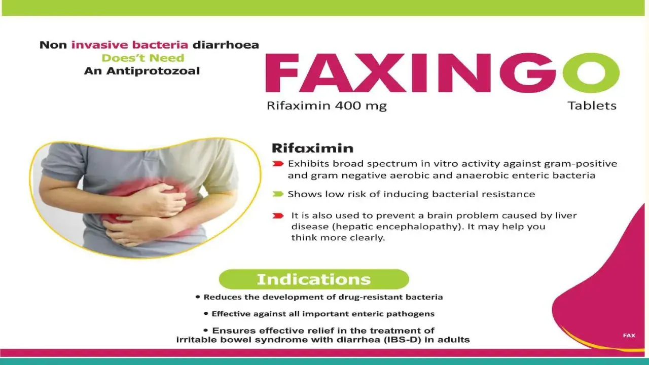Ulotka leku FAXINGO z rifaximinem 400 mg. Opisuje leczenie biegunki bakteryjnej i zespołu jelita drażliwego.