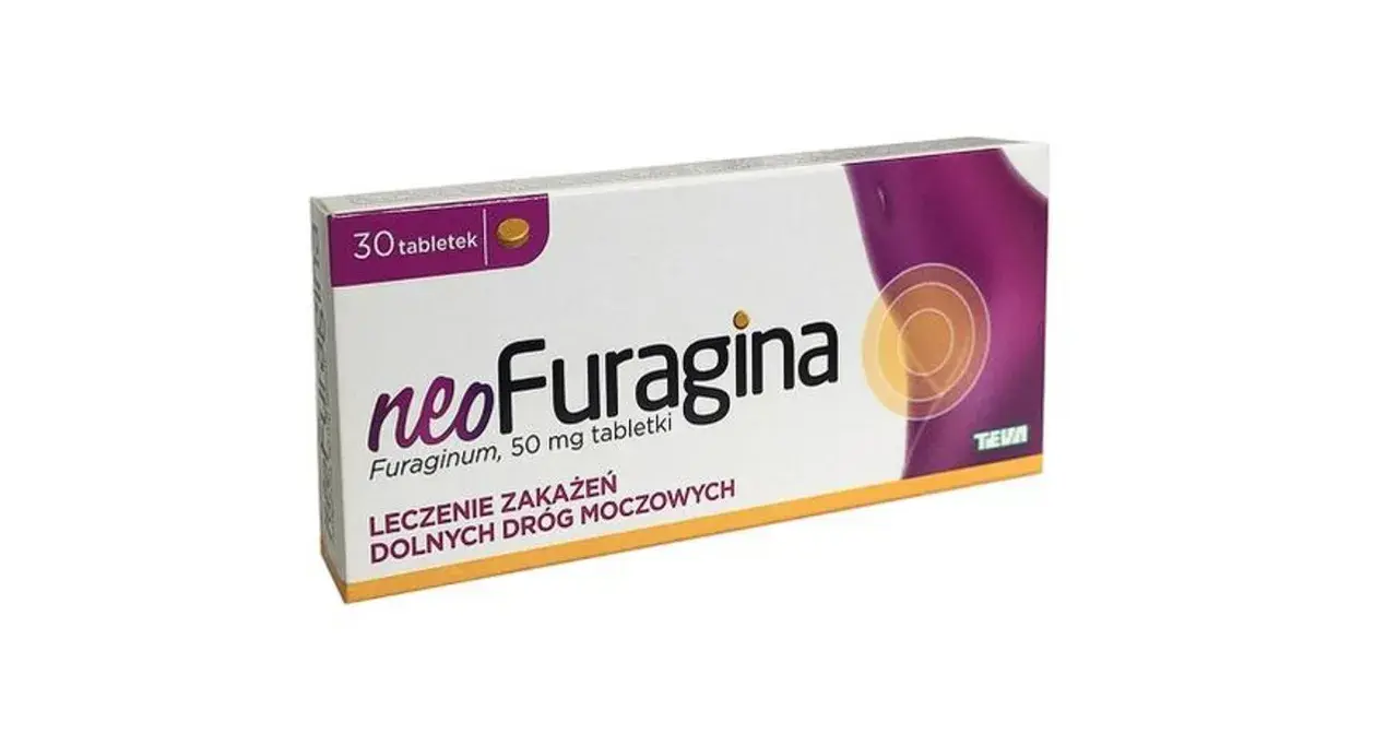 Opakowanie Neo-Furagina, leku stosowanego w leczeniu zakażeń dróg moczowych. Czy furagina to antybiotyk? To pytanie często zadawane przez pacjentów.