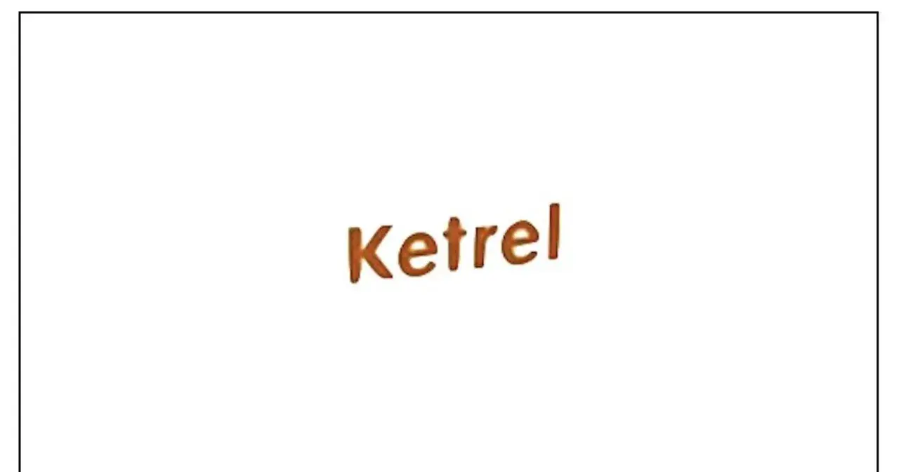 Napis "Ketrel 25 mg" w kolorze brązowym, na białym tle.