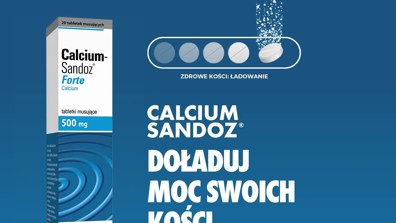 Calcium Sandoz Forte to lek na mocne kości. Tabletki musujące 500 mg.