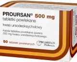 Poursan 500 mg, 50 tabletek powlekanych. Kwas ursodeoksycholowy. Działa na wątrobę jak kret, pomagając jej w regeneracji.