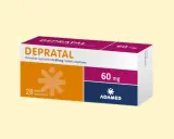Opakowanie leku Depratal 60 mg, zawierające 28 tabletek. Stosowany w leczeniu, ale warto pamiętać o potencjalnych **depratal skutki uboczne**.