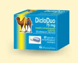 Opakowanie leku DicloDuo 75 mg z wielbłądem. Czy dicloduo jest szkodliwy? Zawsze konsultuj się z lekarzem.