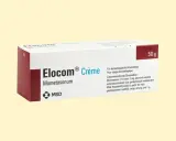 Opakowanie maści Elocom 50g, zawierającej mometasonum, stosowanej w leczeniu schorzeń dermatologicznych.