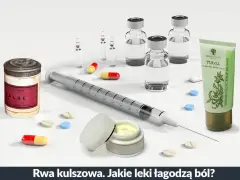 Zastrzyki, tabletki i maści – zestaw leków na rwę kulszową, by złagodzić ból.