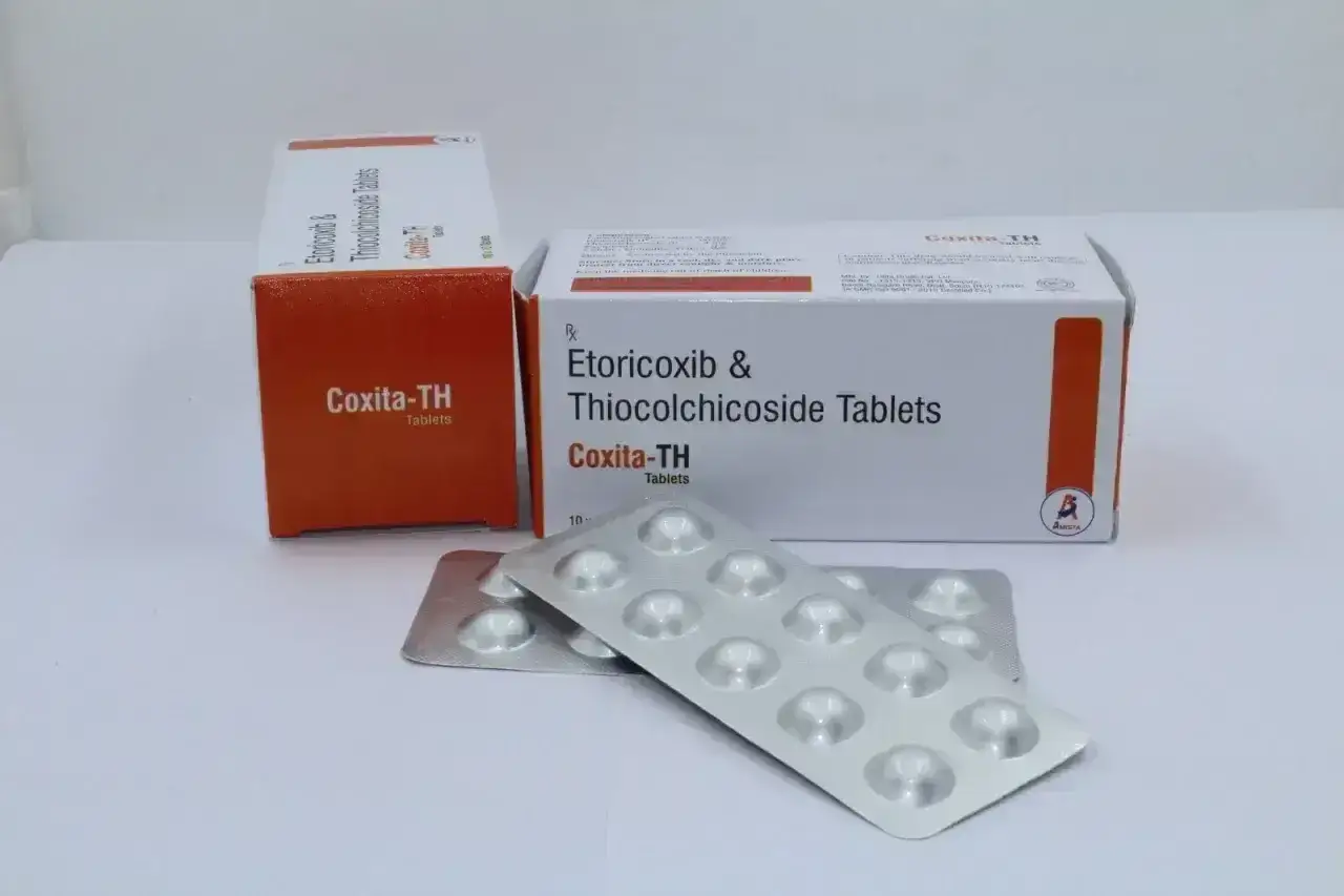 Coxita-TH 60 mg to lek, który pomaga w łagodzeniu bólu i stanów zapalnych. Opakowanie zawiera tabletki w blistrach.