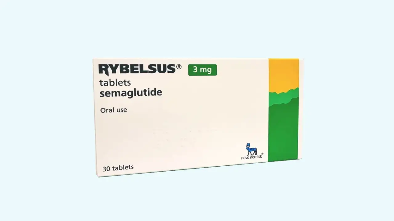 Opakowanie Rybelsus 3 mg, tabletek z semaglutydem, stosowanych doustnie. Pomoc w odchudzaniu.